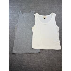 Universal Threads+A new day Lot of 2 Tank Top’s-Gray Medium/White Medium Crop